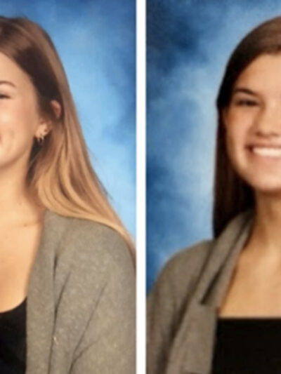 Side by side images of Riley. The left is the original and the right is a photoshopped image that covers her chest.