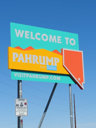 "Welcome to Pahrump" sign