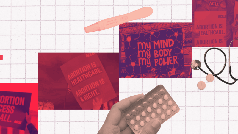 Protest signs for abortion rights.