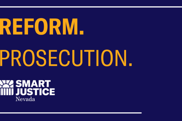 ACLU navy background. Yellow text reads "Reform. Prosecution."