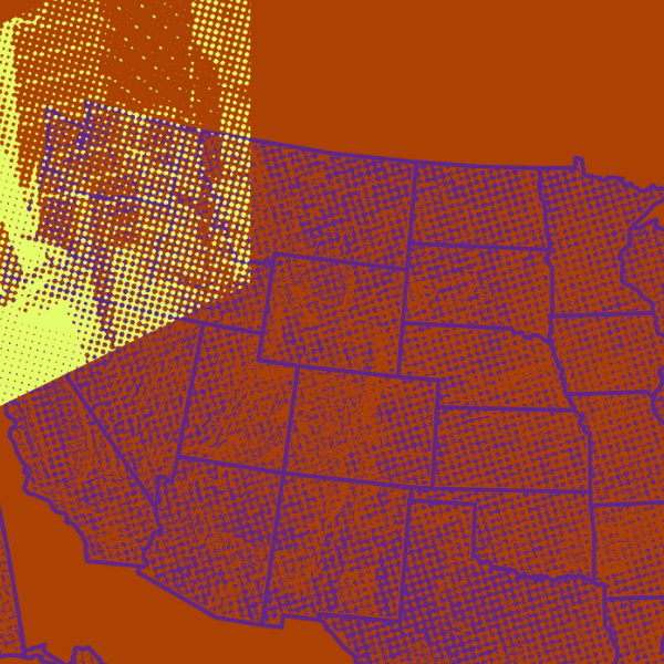 layered images of the united states map, a protest sign that says "demand justice, fight hate"
