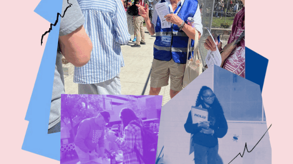 collage of volunteers in action