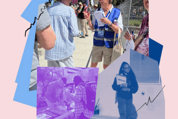 collage of volunteers in action
