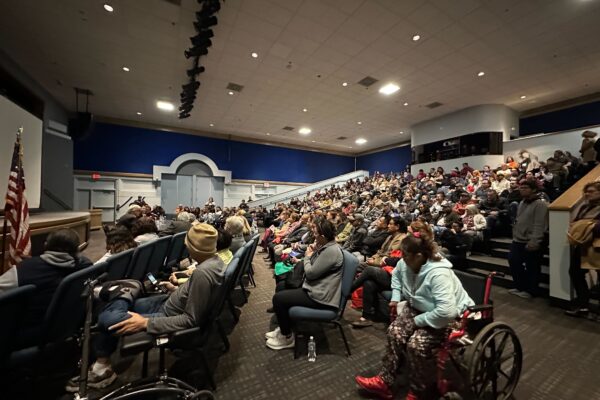 A crowd of attendees at a Know Your Rights training