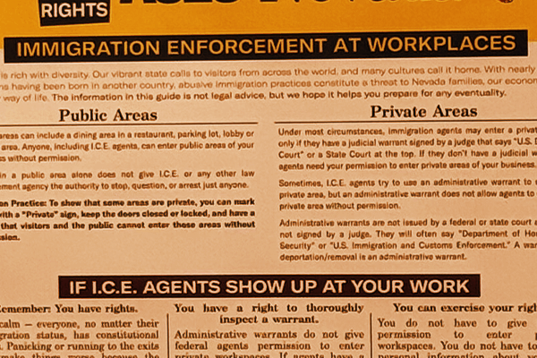 Image that shows a Know Your Rights poster that businesses can order