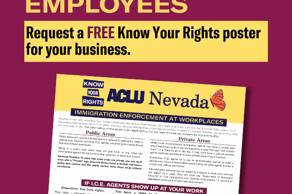 Protect Your Employees. Request a Free Know Your Rights poster for your business.
