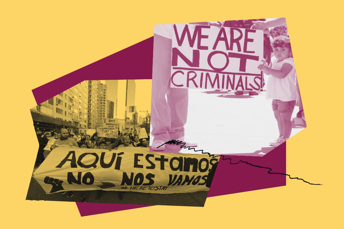 ACLU of Nevada Por La Gente. Little girl holding a sign that reads "We are not criminals."