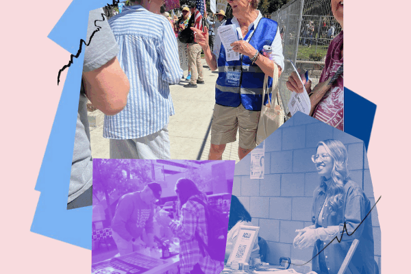 Collage of volunteers in action