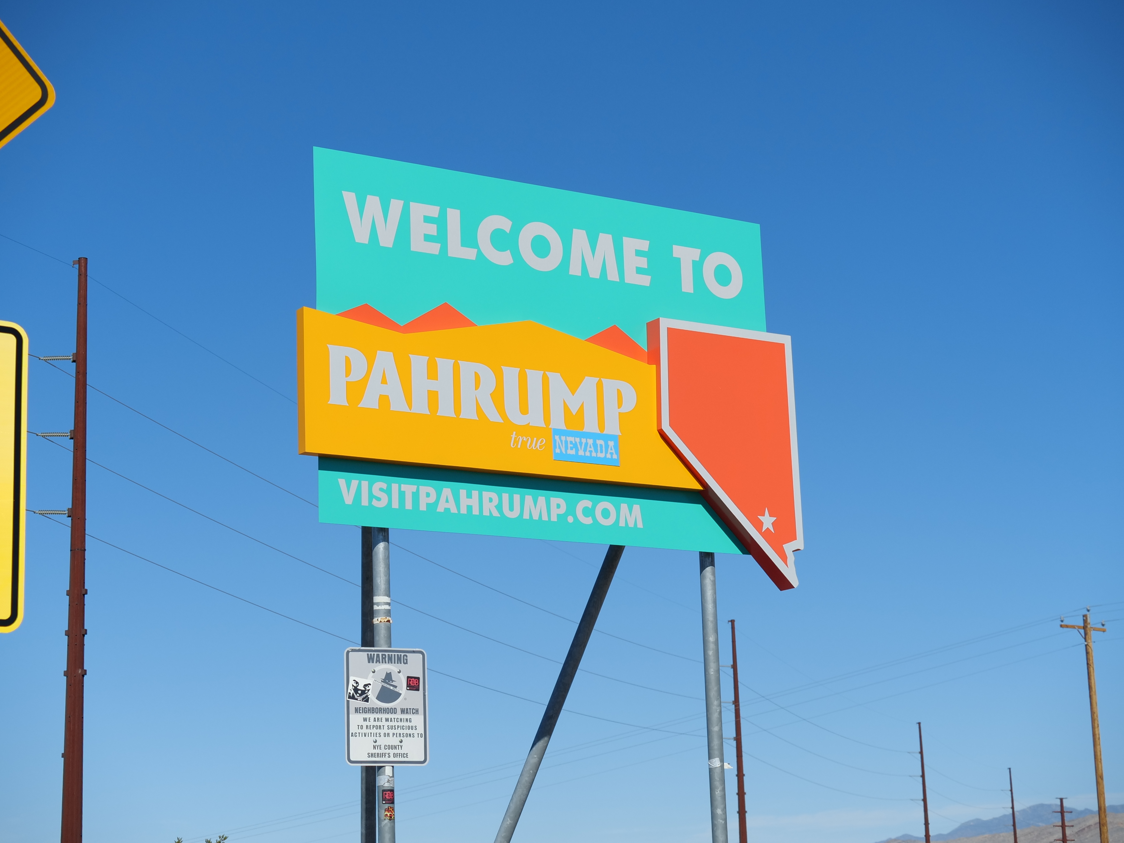 "Welcome to Pahrump" sign
