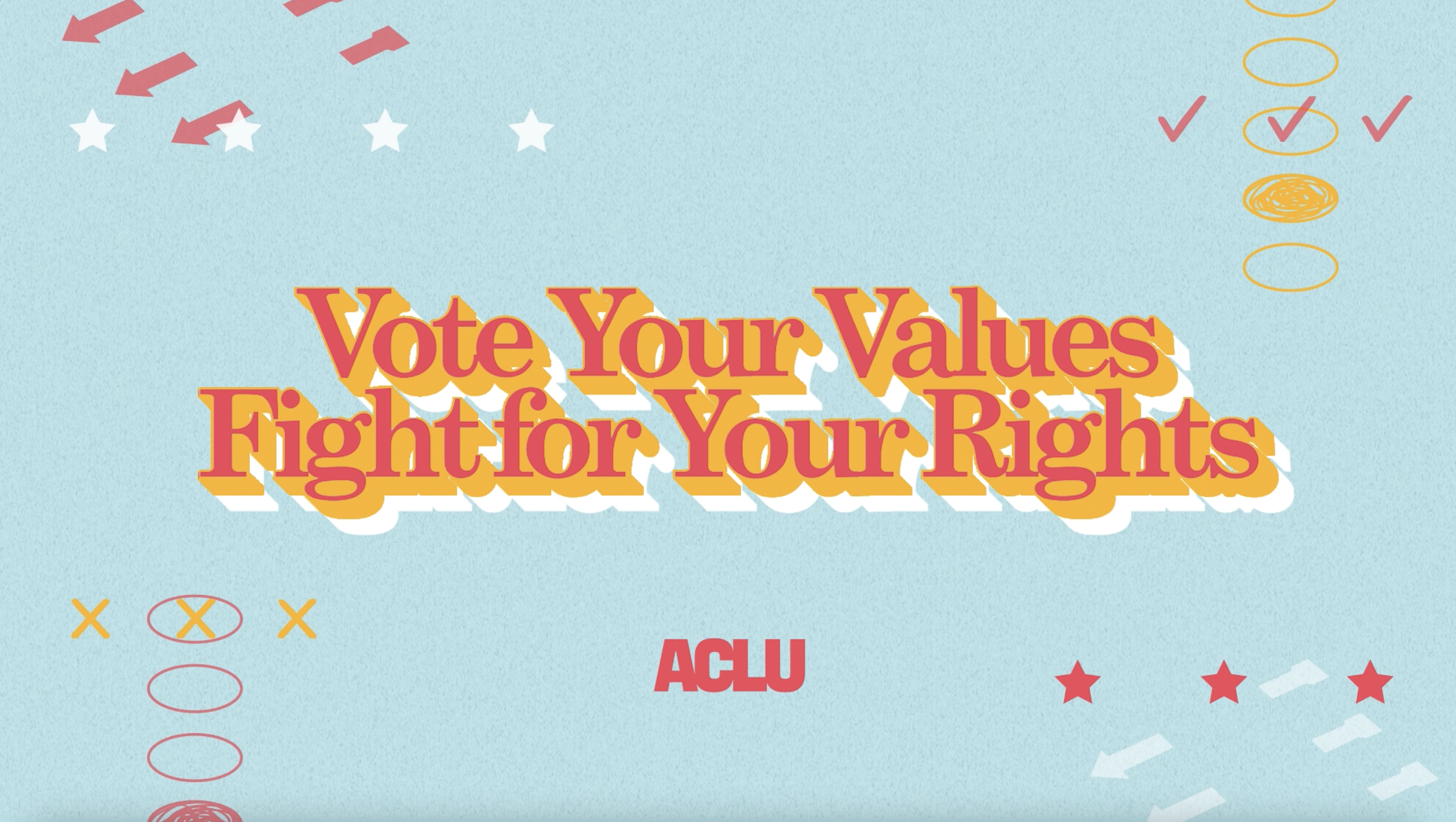 a photo that says "vote your values, fight for your rights."