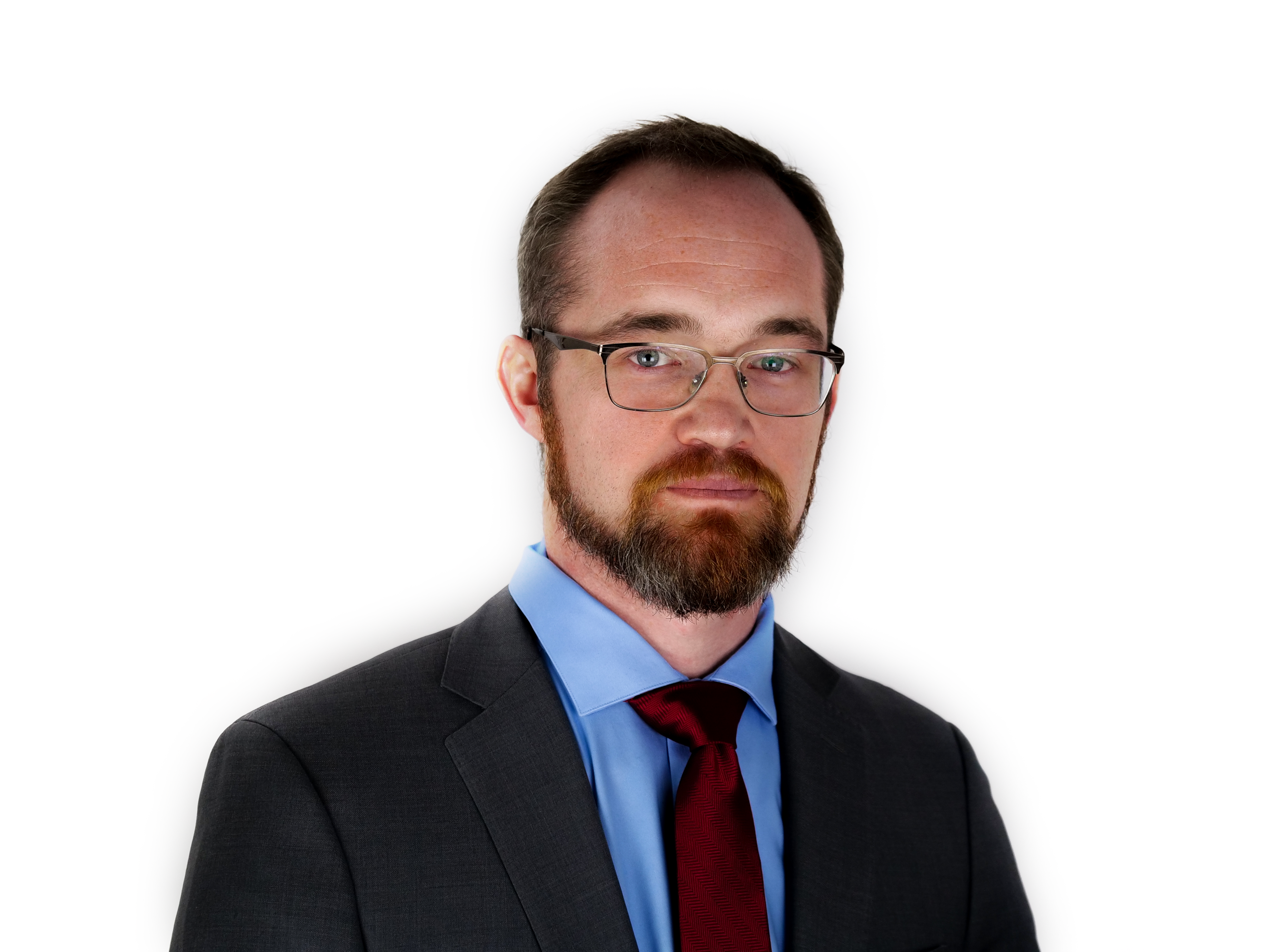 Chris Peterson in front of white background