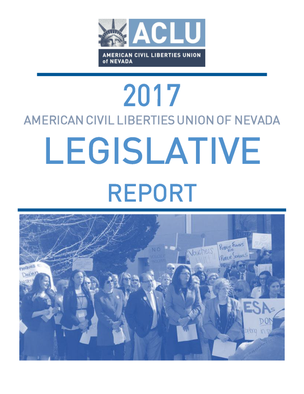 ACLUNV 2017 Legislative Report Cover Page