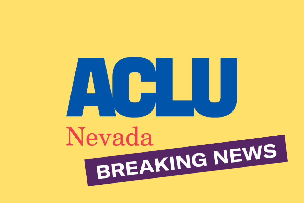 Graphic shows the ACLUNV logo and the words "Breaking News"