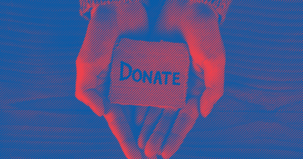 pair of hands holding a sign that says donate