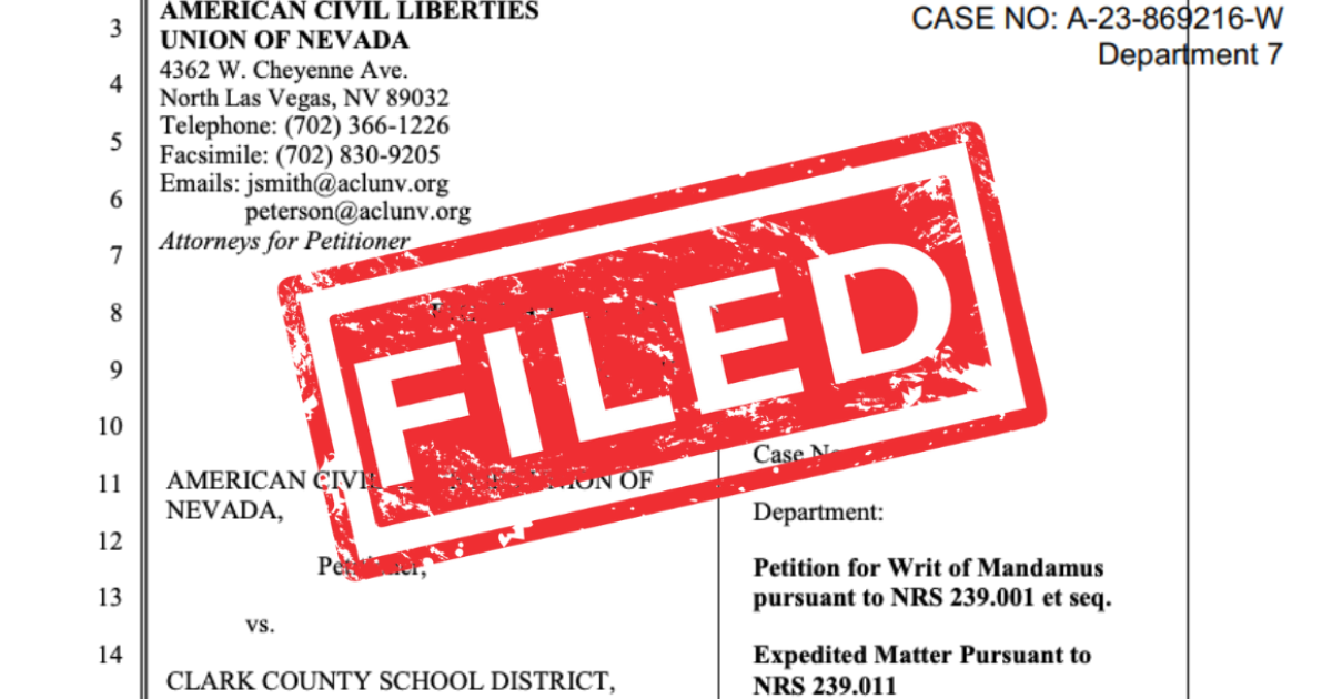 ACLU of Nevada v Clark County School District ACLU of Nevada