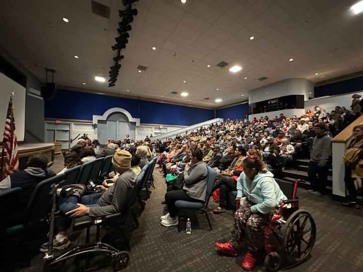 A crowd of attendees at a Know Your Rights training