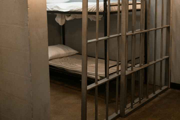 Prison cell and bed