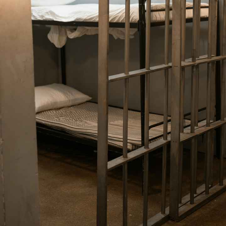 Prison cell and bed